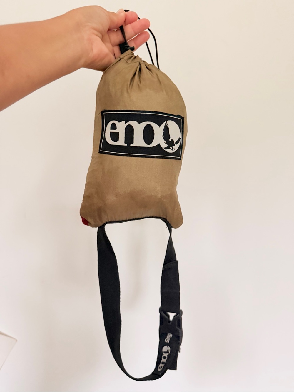 ENO Single Nest Hammock Olive Red w Packable Sling Bag w Straps Clean Unisex